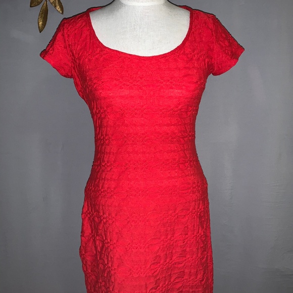 Max Studio Knockout Red Contour Dress - Medium - Picture 1 of 5